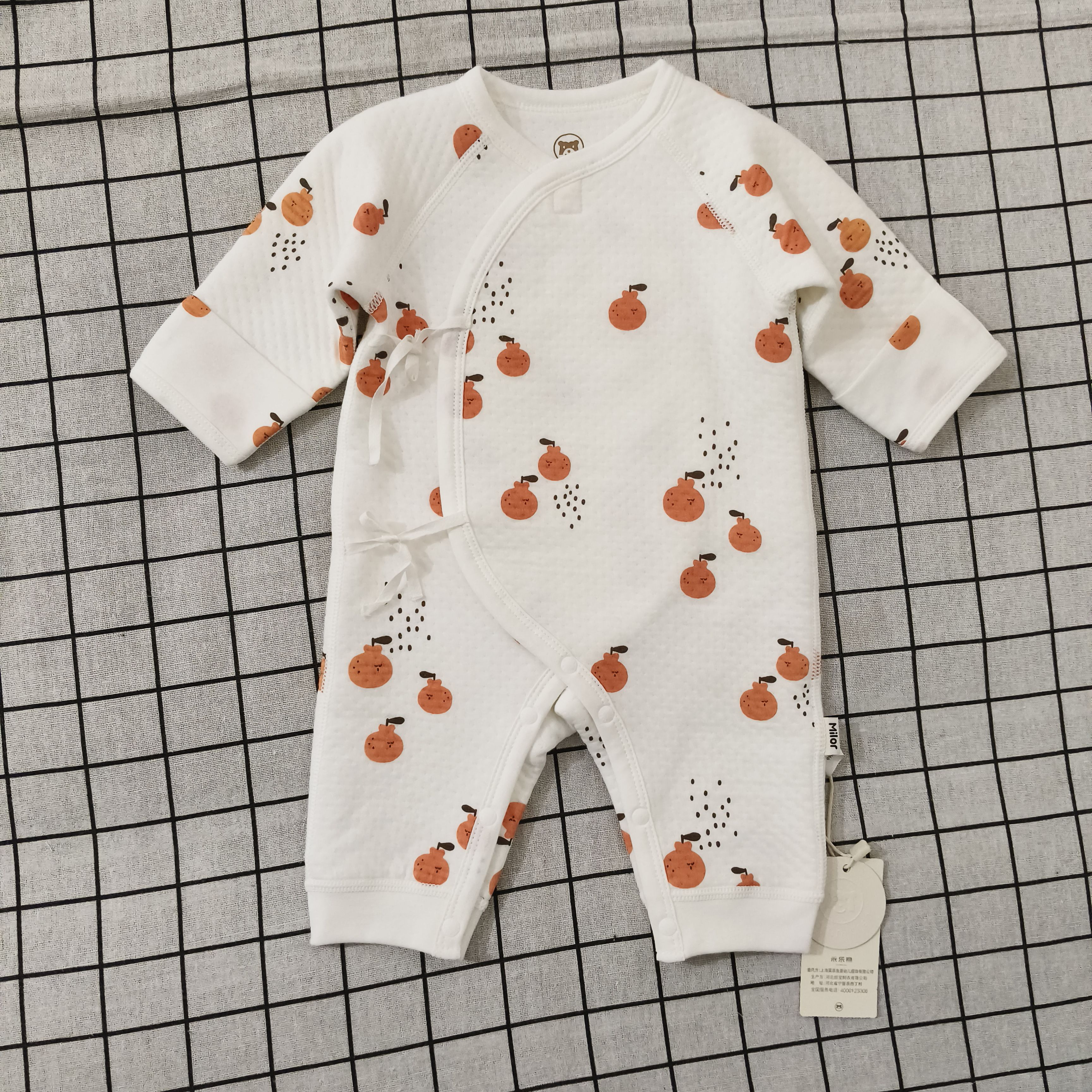 米乐熊新生儿三层保暖连体蝴蝶哈衣MN2492HC2