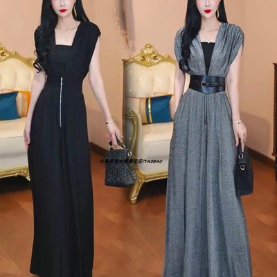 松紧腰休闲阔腿裤高腰显瘦连体裤