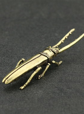 古玩铜器摆件书桌茶宠昆虫黄铜