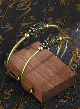 实心铜貔貅手串男女复古饰品转运