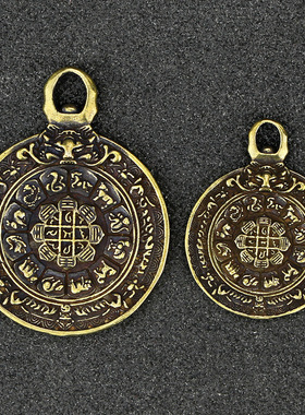 西藏九宫格吊牌纯黄铜汽车