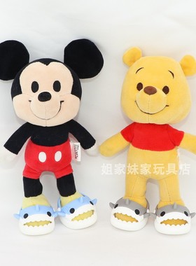 迪士尼nuiMOs玩偶着替米奇噗噗可动公仔娃娃换装服可爱鲨鱼小拖鞋