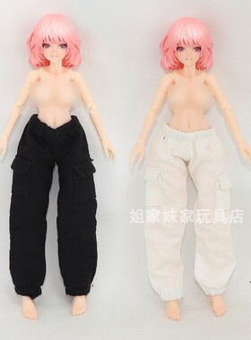 满58元包邮！1/12机娘短袖T恤工装长裤子蜗之壳缪可T6寸figma服装