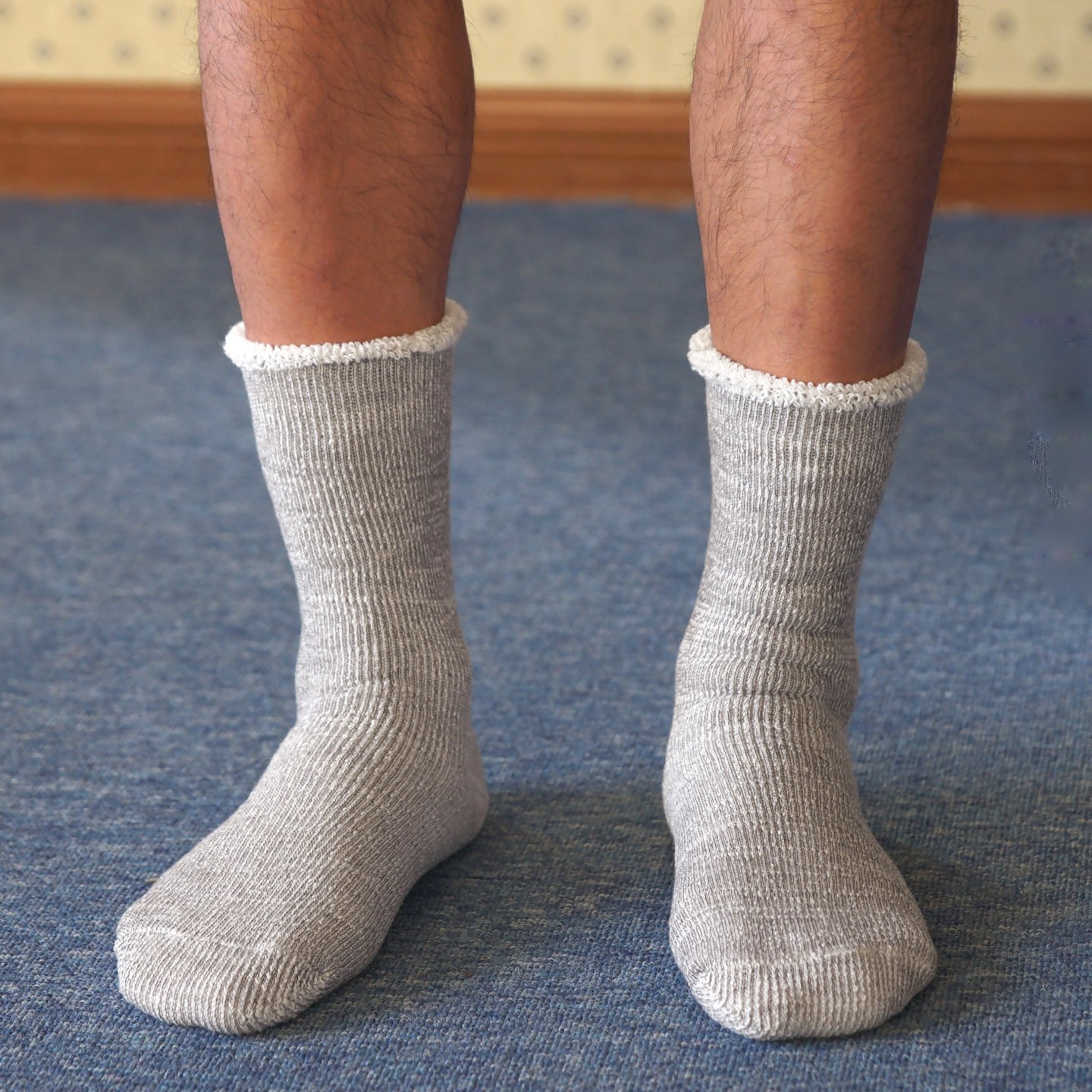 Weekan 全袜超级厚 卷边口秋冬保暖毛巾羊绒中筒长棉袜 袜筒不勒