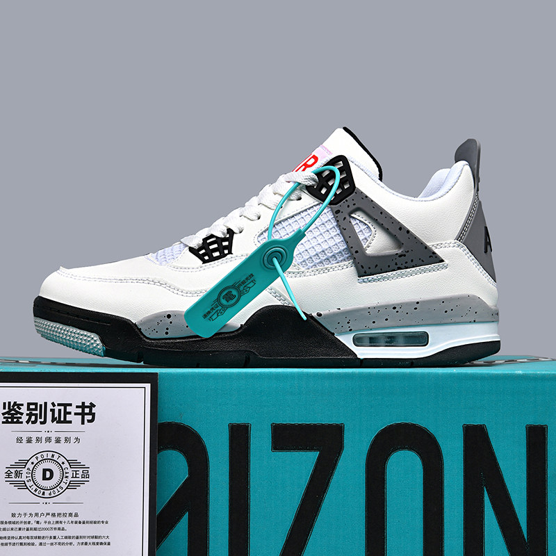 aj4白水泥男鞋女鞋AJ312玲娜贝尔新款儿童学生气垫运动篮球板鞋男