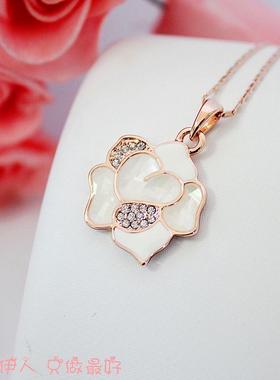 饰品玫瑰金水晶防过敏不掉色短链