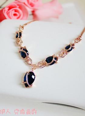 饰品玫瑰金水晶防过敏短链