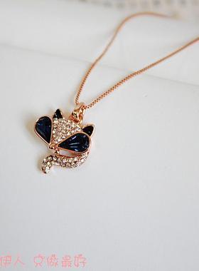 饰品玫瑰金防过敏限量款水晶短链