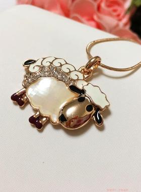 饰品玫瑰金色贝壳水晶短链