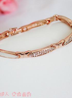 饰品玫瑰金贝壳水晶手链