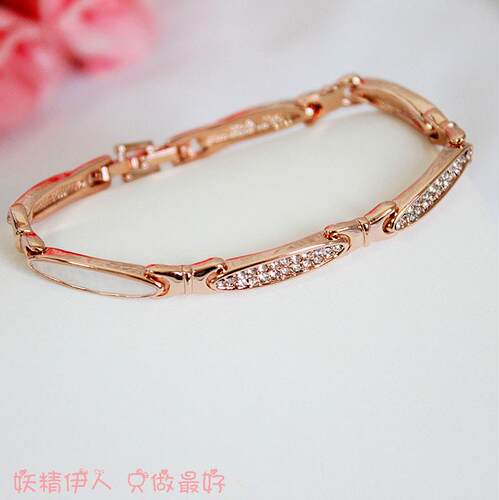 饰品玫瑰金贝壳水晶手链