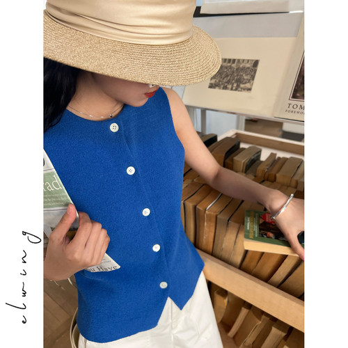 圆领针织马甲开衫女夏季高级