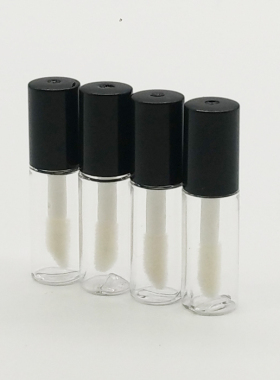透明唇彩管唇釉管 试用装小瓶分装唇刷黑色diy唇釉液体3.8ML小样