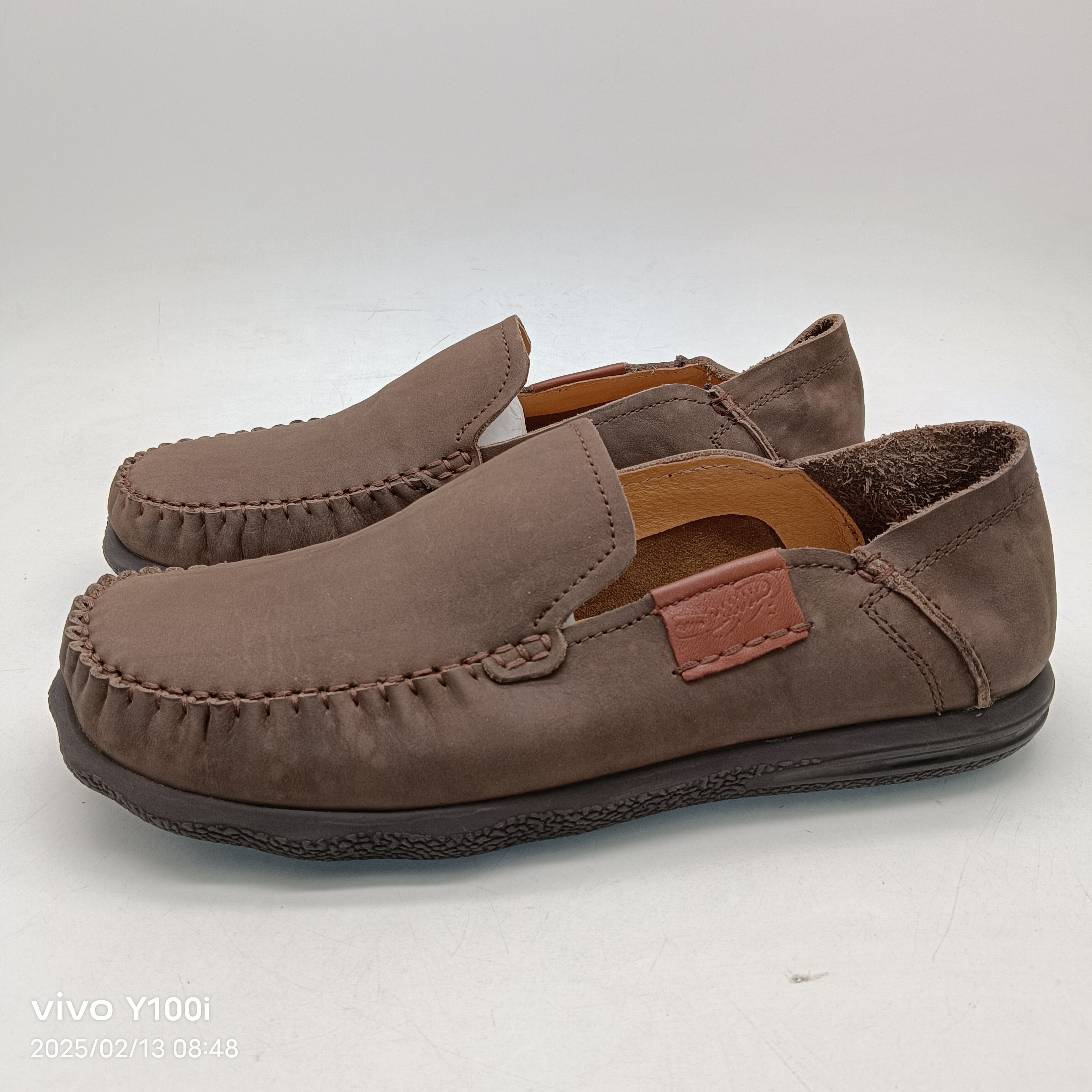 断码41 42码真皮男鞋休闲皮鞋春秋百搭一脚蹬软底乐福鞋头层牛皮