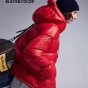 时尚 短款 加厚连帽宽松欧货小个子白鸭绒外套 2025新款 羽绒服女冬季