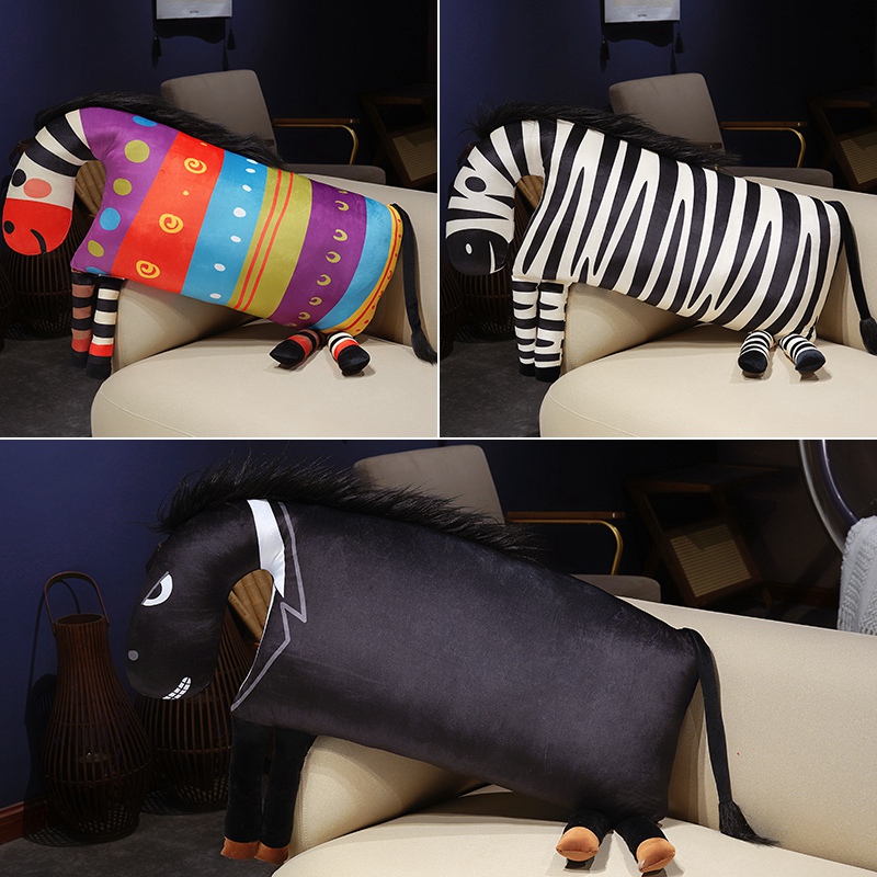 创意斑马造型毛绒抱枕玩偶