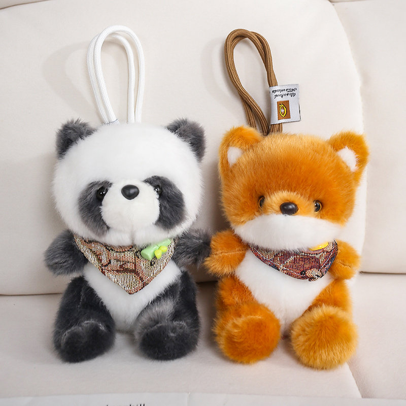 呆萌熊猫狐狸毛绒公仔钥匙扣挂件包包挂饰玩偶小礼物情人节送女友,玩具/童车/益智/积木/模型,毛绒/玩偶/公仔/布艺类玩具,淘宝优惠券,粉丝福利购,淘宝优惠卷