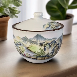 耐高温陶瓷糖缸调料辣子油罐带盖厨房1斤装猪油罐中药碗盐罐佐料