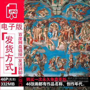米开朗基罗Michelangelo油画湿壁画作品高清电子图片临摹素材资料