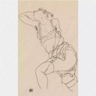 【奥地利】埃贡·席勒(Egon Schiele)素描、速写、画稿图库