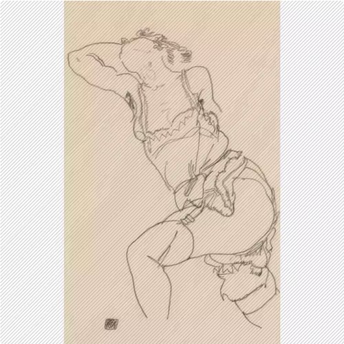 【奥地利】埃贡·席勒(Egon Schiele)素描、速写、画稿图库