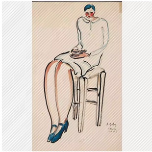 【法籍华裔】常玉绘画素描插图油画素材高清图片图库海报