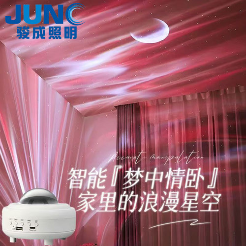 JUNC北极光星空投影灯卧室客厅浪漫激光满天星氛围灯礼物投影夜灯