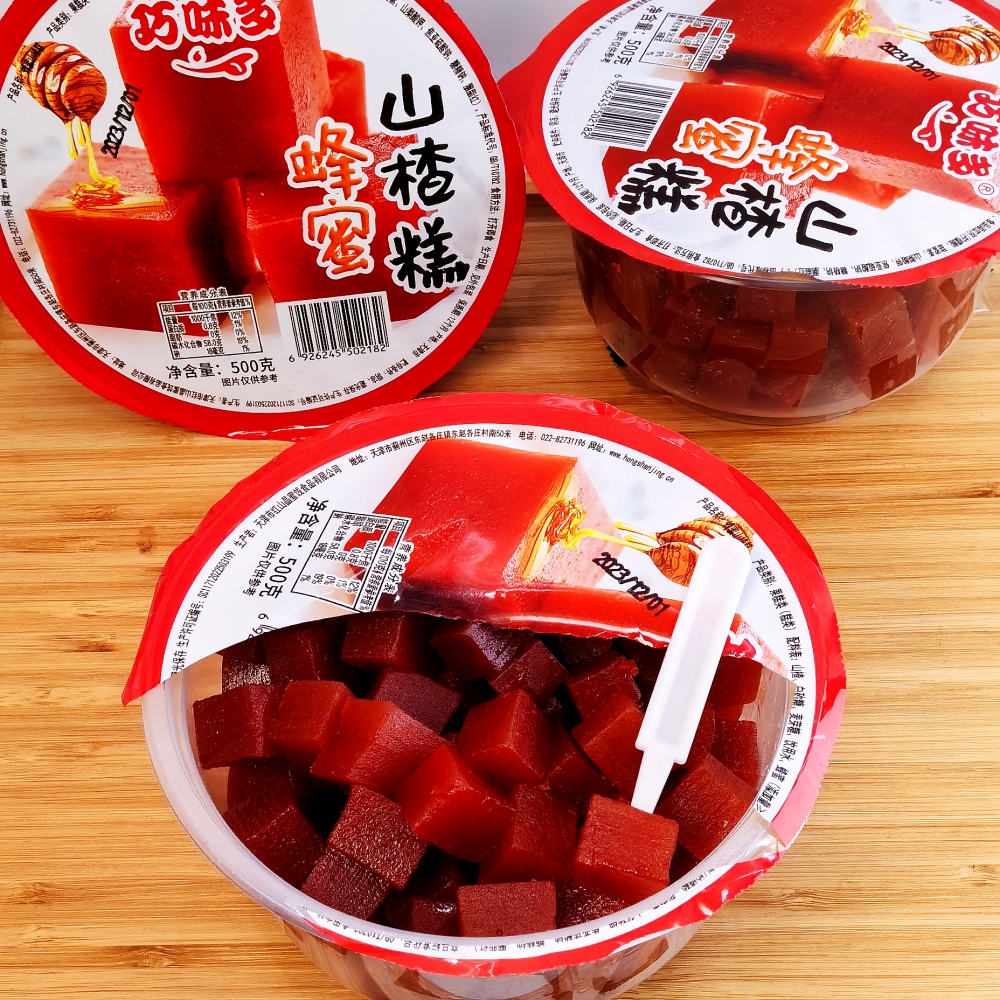 天津特产蜂蜜山楂糕碗装500g酸甜蜜饯休闲零食品爽口小凉菜敬菜
