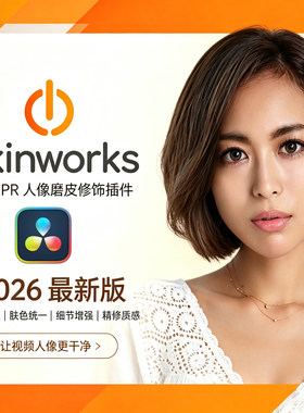 中文版 达芬奇插件人像磨皮美颜修饰插件Skinworks 2026 Win/Mac