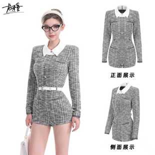 收腰连衣 小香风千金感秋冬气质小众修身 龙怼怼推荐 连体小香风