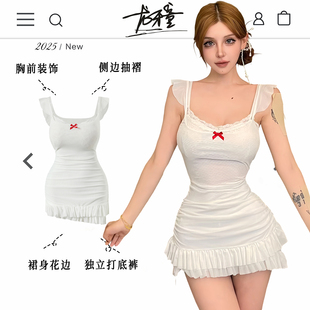 修 龙牙童推荐 性感小蛋糕 蕾丝吊带背心连衣裙显瘦辣妹时尚 夏季