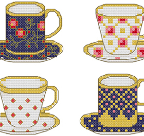 小小鱼DMC十字绣线 Cross230-11英国传统杯垫图案精准印花套件