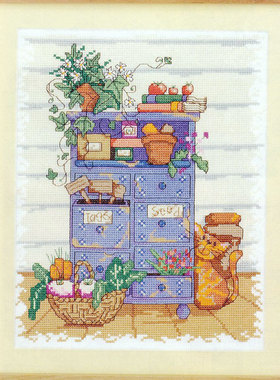 小小鱼DMC绣线十字绣套件 Gold58-3紫色小柜子餐厅厨房挂画