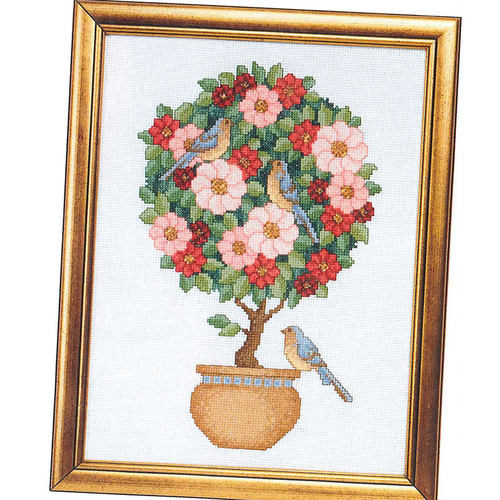小小鱼DMC绣线十字绣套件 Gold77-2花束和鸟精准印花新品