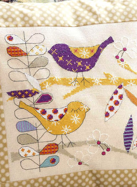 小小鱼DMC线十字绣套件 World230-2鸟儿卡通DIY简约刺绣乳白绣布