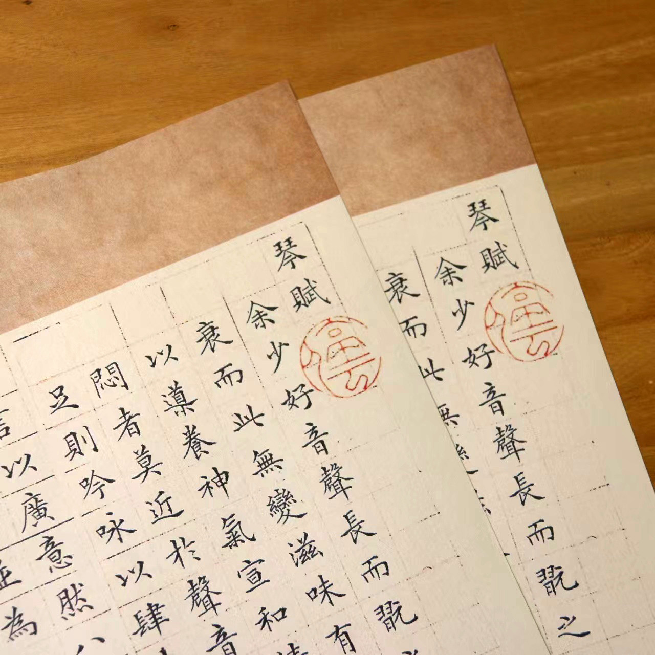 文征明《琴赋》硬笔作品纸套装书法纸信笺复古中国风古典