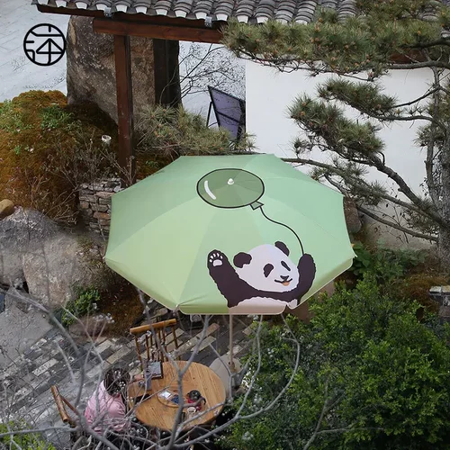 【设计师款】熊猫卡通动画摆摊遮阳伞防晒太阳伞户外花园大雨伞