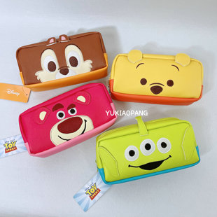 小熊维尼草莓熊三眼仔奇奇蒂蒂限定 日本ts-fa限量PU皮制拉链笔袋