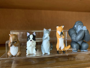 合掌祈福的动物 日本YELL扭蛋合掌动物摆件第四弹猩猩狐狸法斗猫