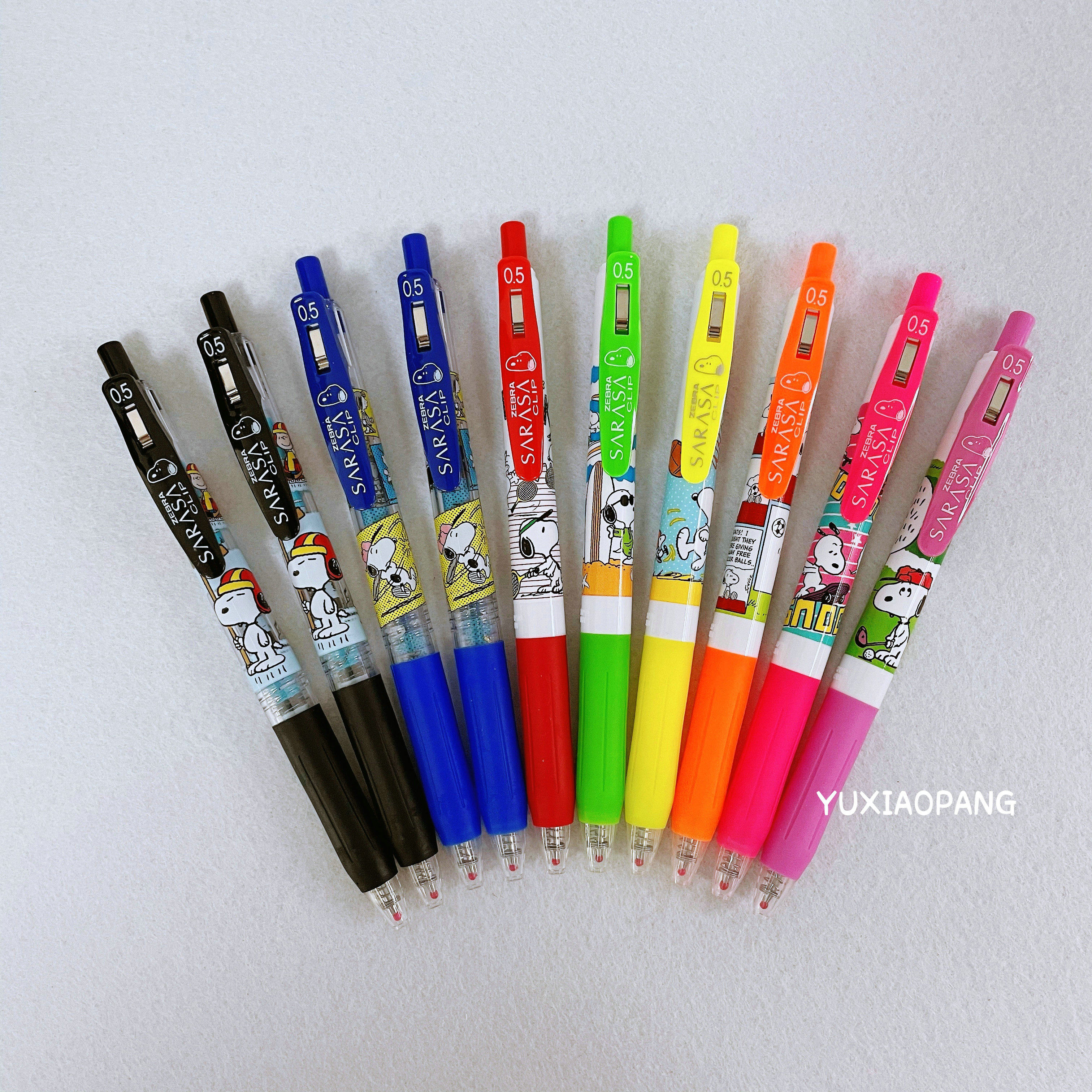 史努比运动系列限定 日本制 zebra斑马sarasa彩色中性笔0.5mm套装