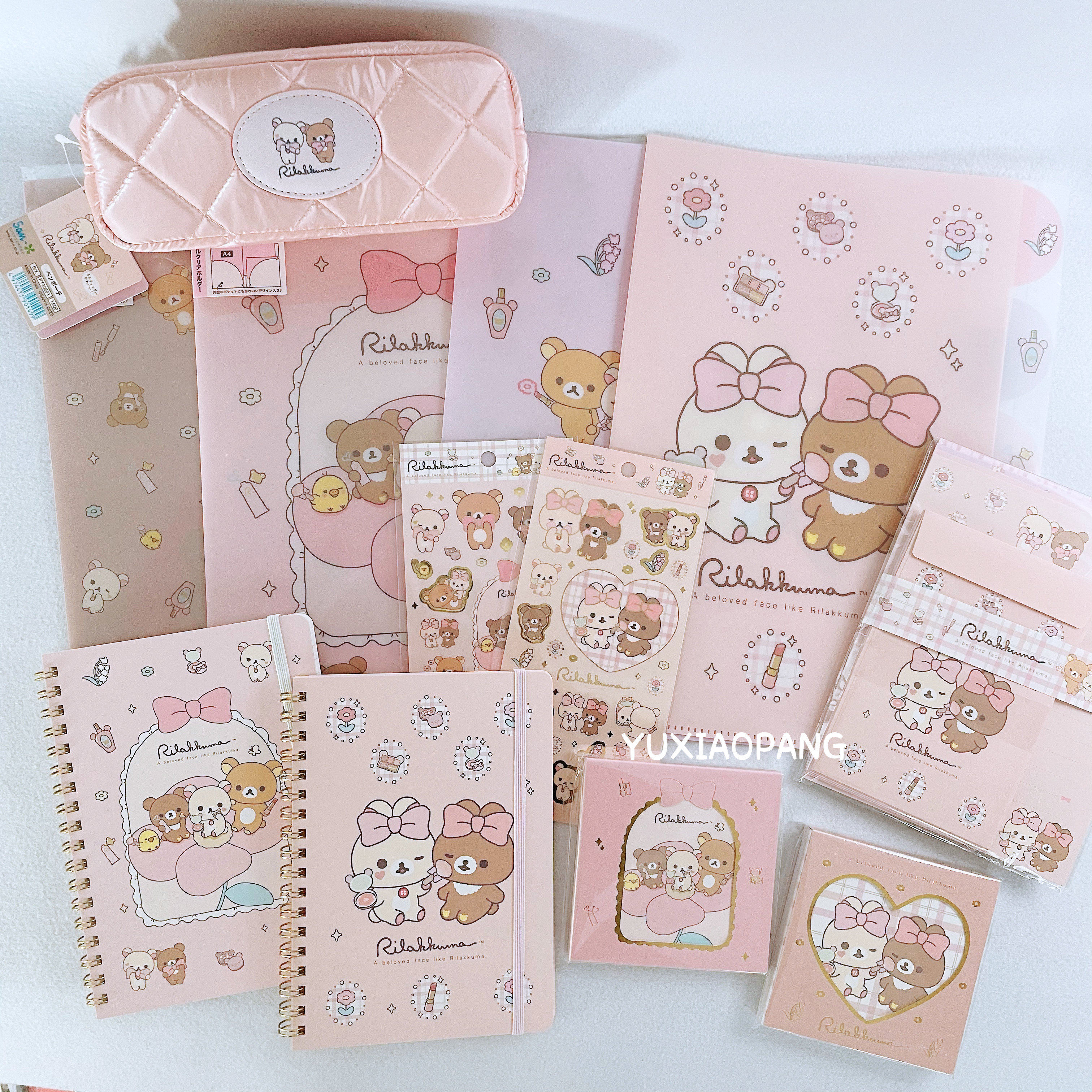 轻松熊美妆系列限定 日本 san-x限量文件夹线圈本便签本贴纸笔