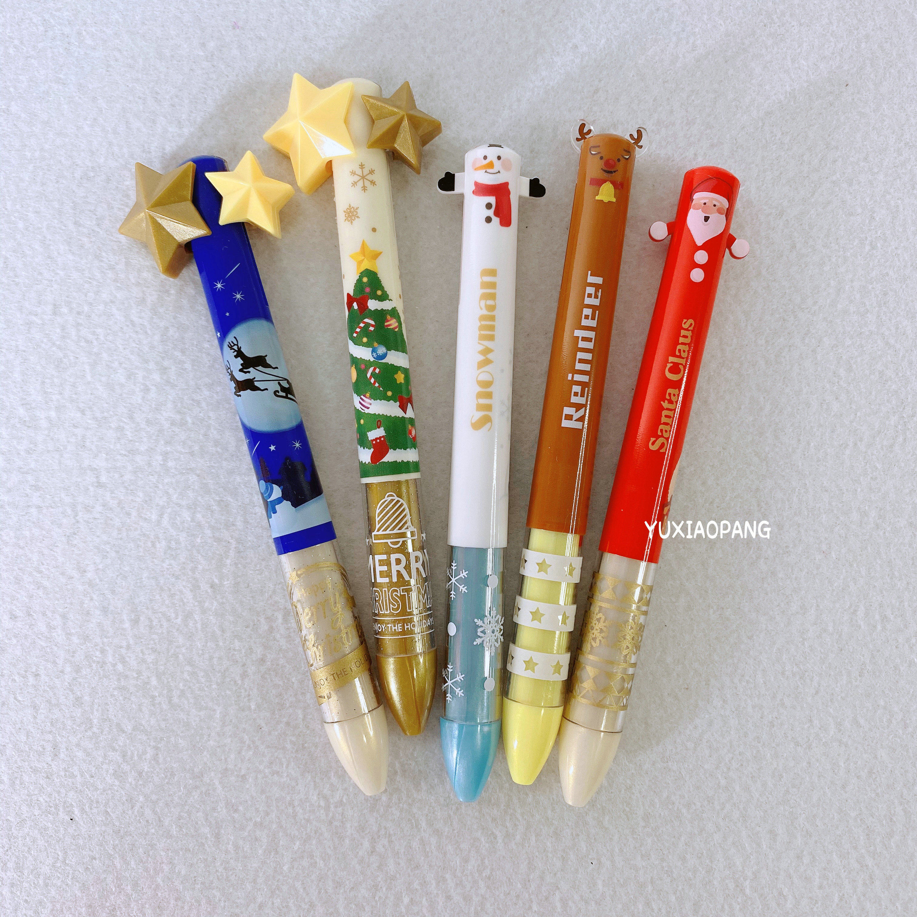 圣诞节限定 日本制 sakamoto限量款圣诞系列黑红双色圆珠笔耳朵笔