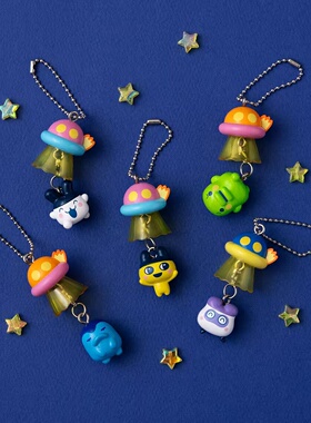 拓麻歌子UFO飞船造型串串挂件 日本 万代BANDAI正版扭蛋悬挂吊坠