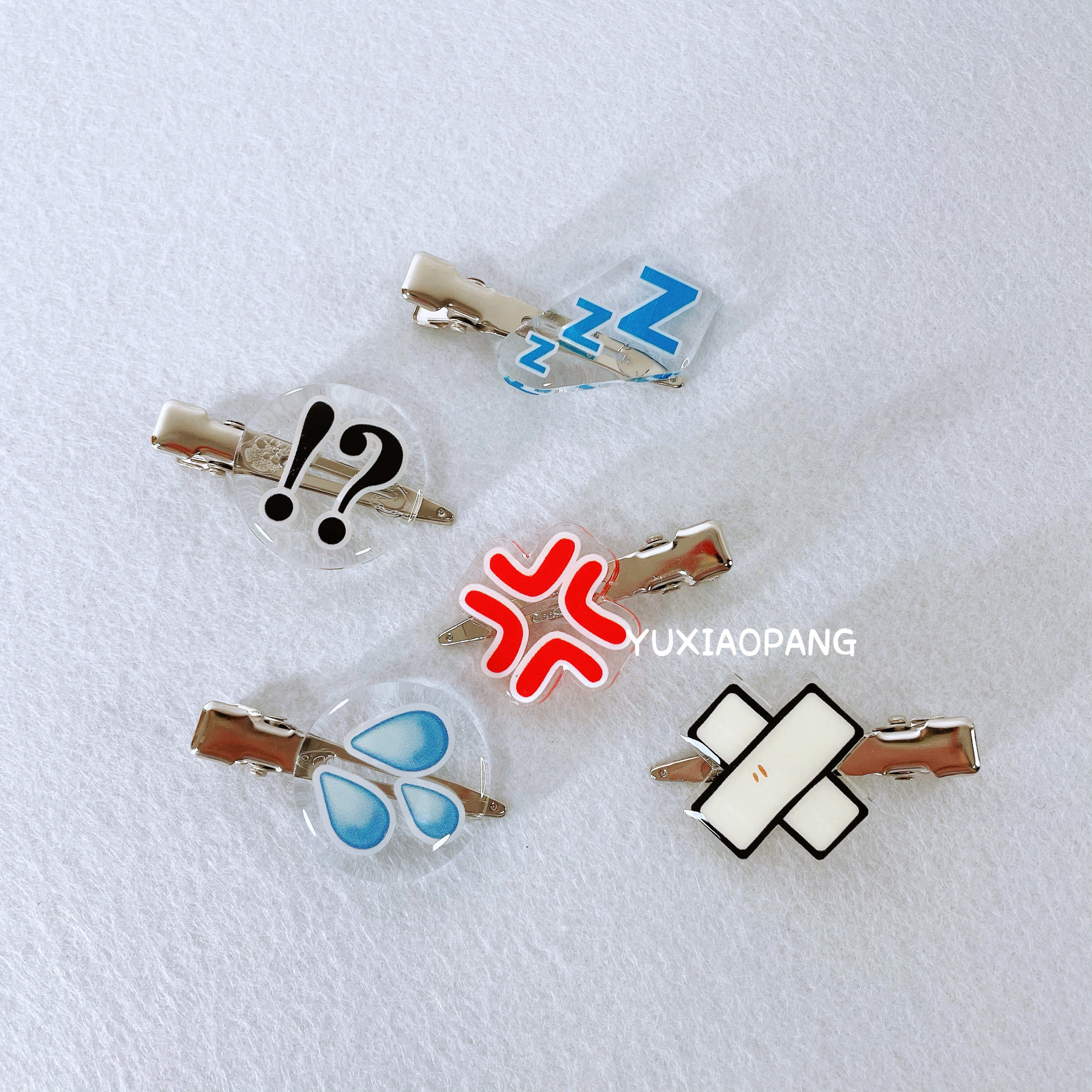 漫画人物表情表现刘海夹 日本 rainbow正版扭蛋搞笑卡通发夹发饰