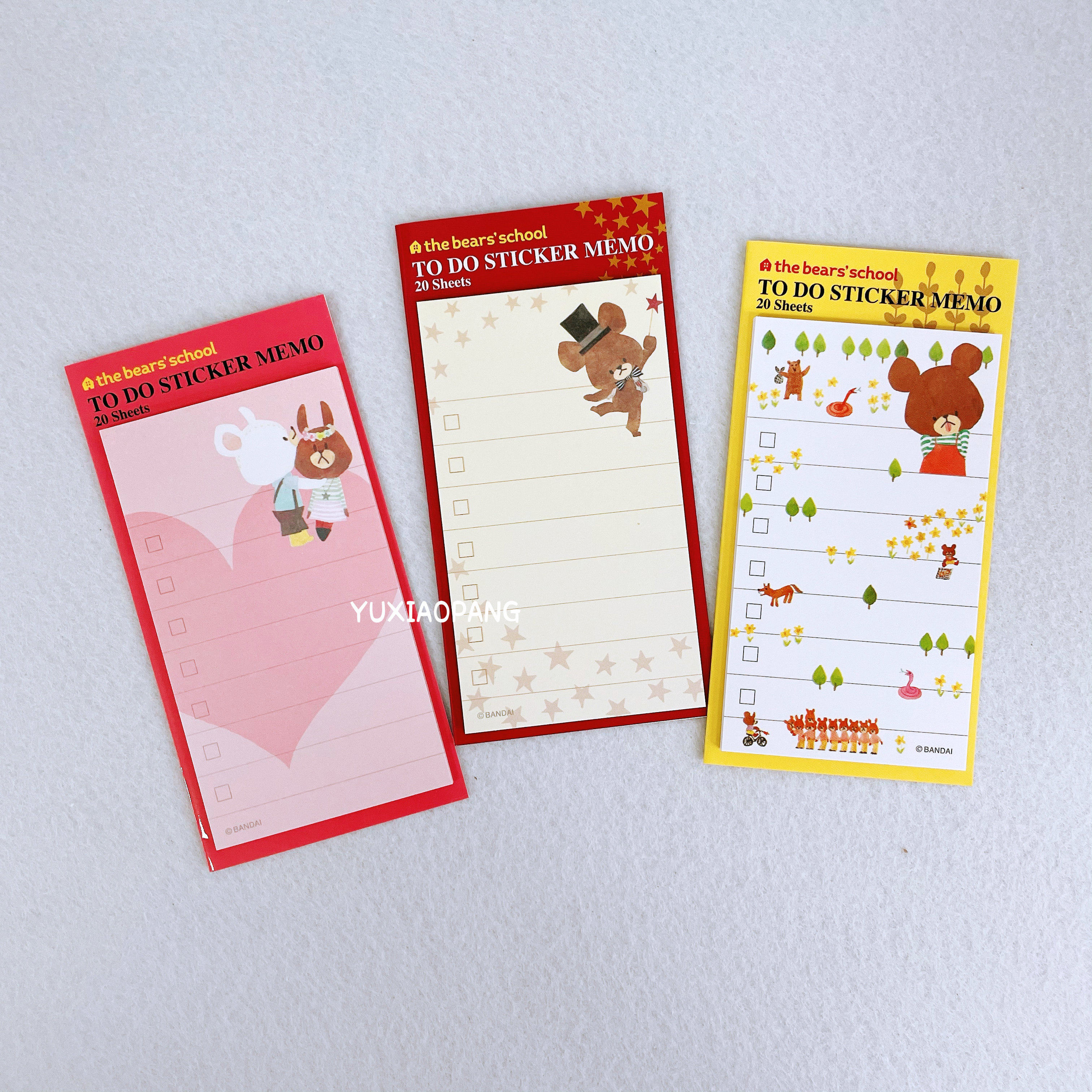 上学熊限定 日本制 小熊学校to do list日程安排便利贴n次贴20枚