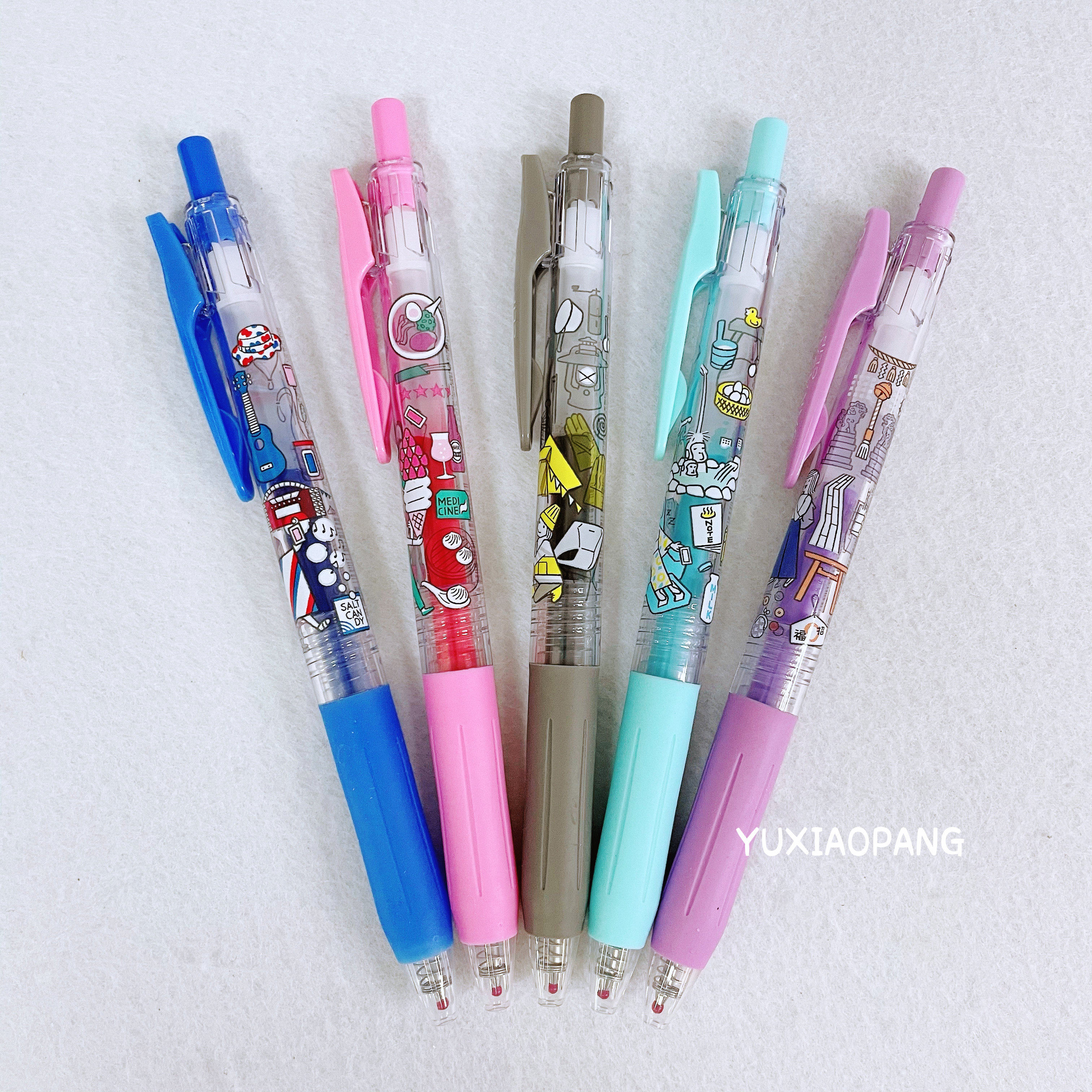 旅行插画限定 日本制 zebra斑马sarasa彩色中性笔0.5mm