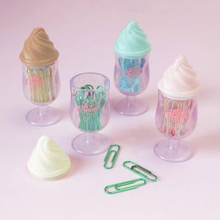 冰淇淋造型限定 funbox限量款 创意回形针收纳饮料杯 日本