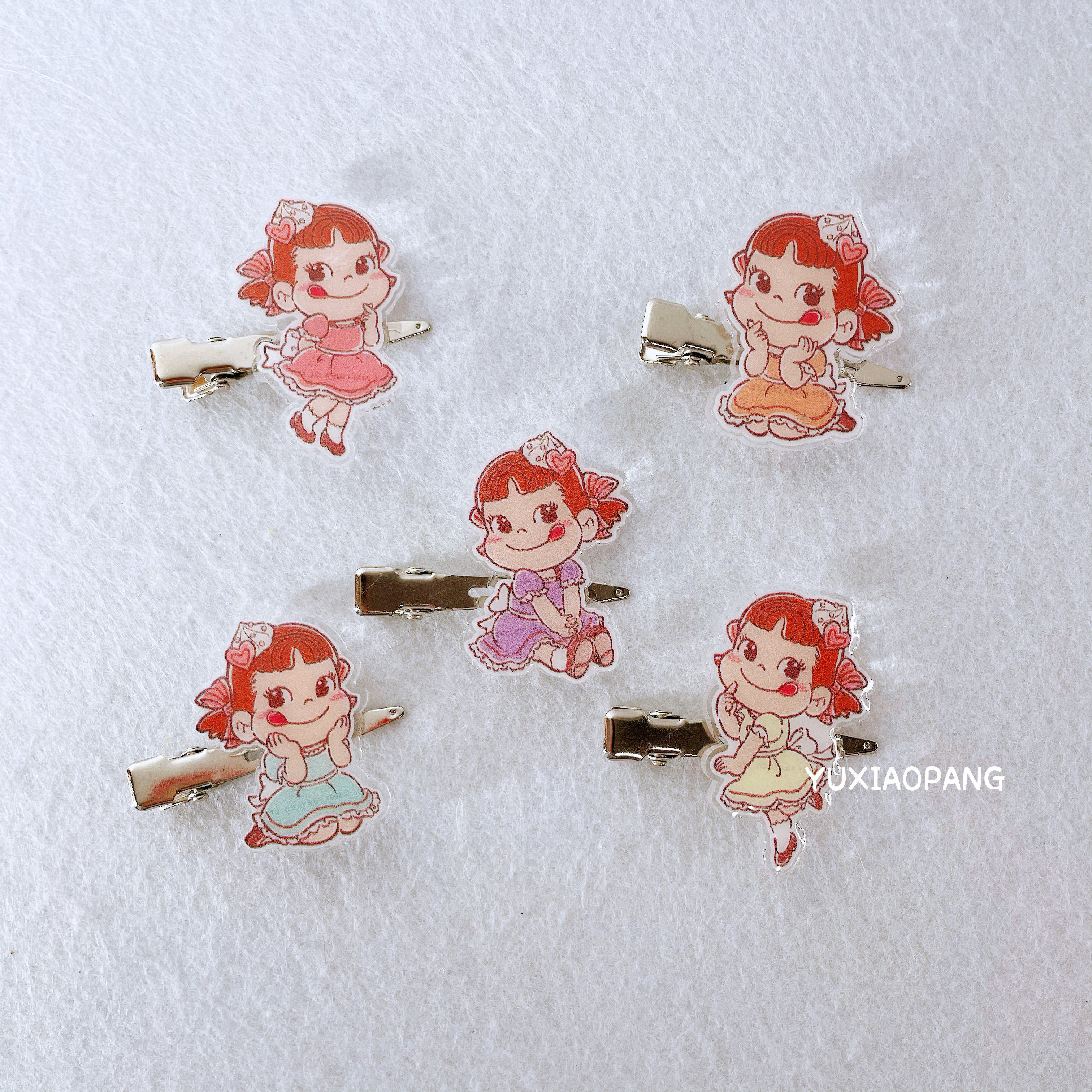 不二家牛奶妹刘海夹 日本 rainbow正版扭蛋可爱卡通发夹发饰