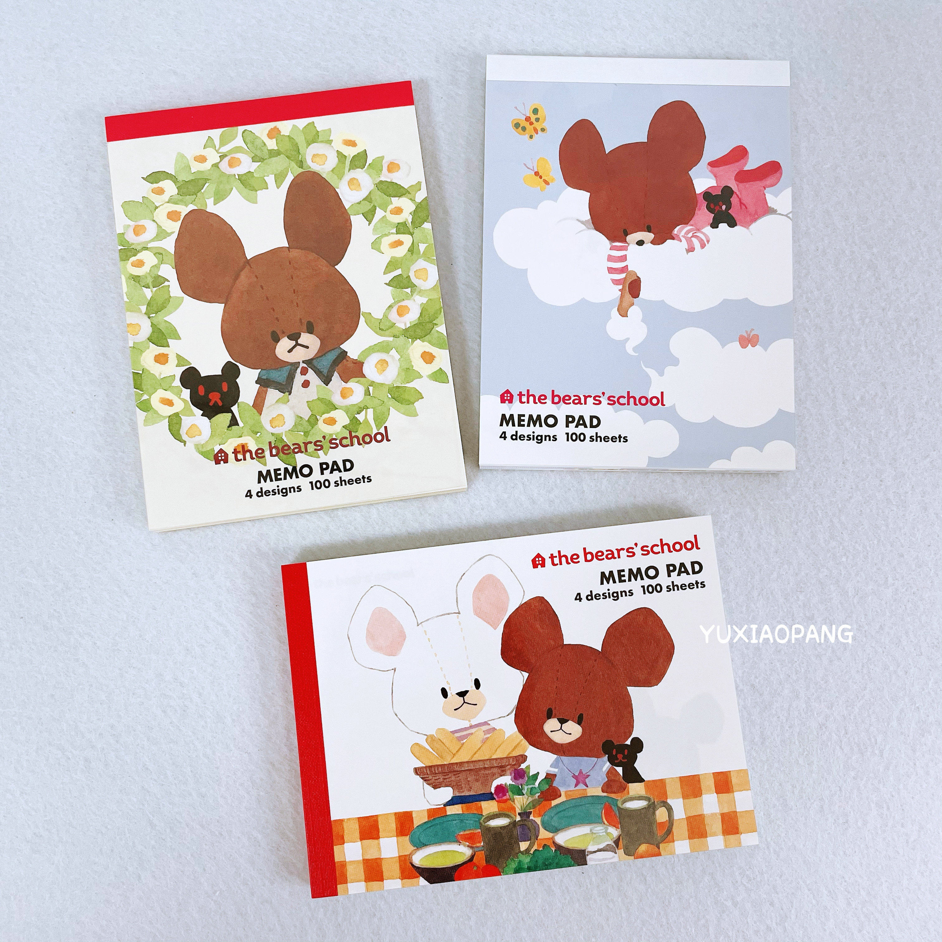 上学熊限定 日本制 限量款小熊学校mini便签本彩页100张
