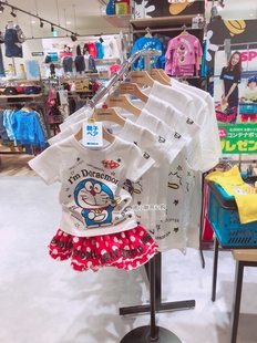 日本 潮牌babydoll机器猫哆啦A梦儿童宝宝全棉短袖T恤上衣亲子装